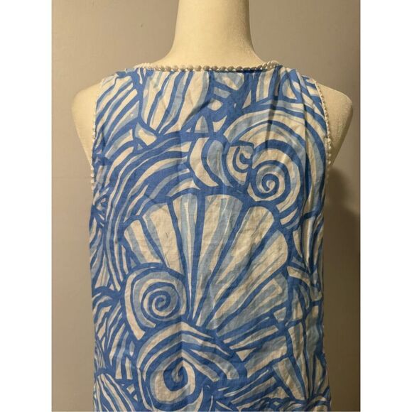 Vineyard Vines 109% Linen Nautilus shell print swing dress 10 - Picture 8 of 10